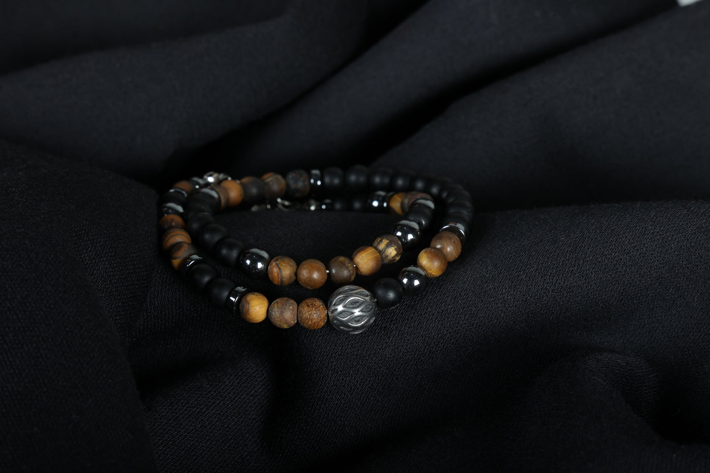 Masculine double bracelet