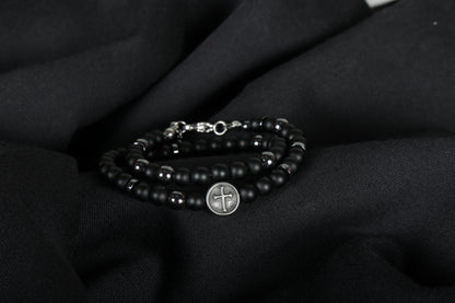 Masculine double bracelet