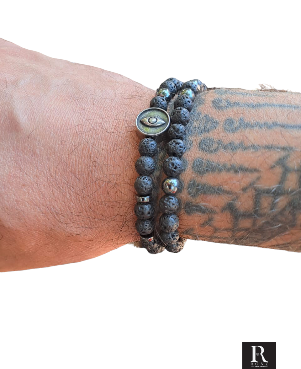 Masculine double bracelet